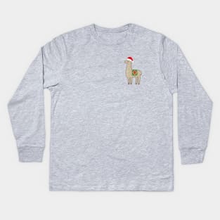 Christmas Llama Kids Long Sleeve T-Shirt